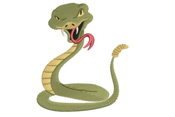 Aggressive Rattlesnake Embroidery for Seasonal Collections
