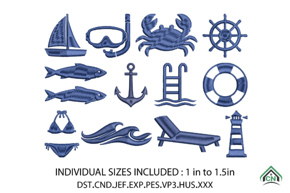 Blue Coastal Embroidery Bundle X 12 File Review