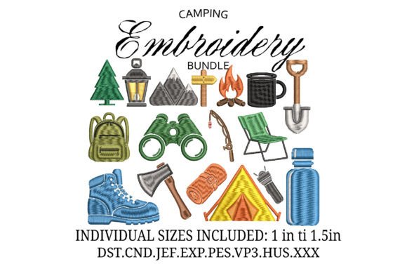 Camping Mini Embroidery X 17 Designs