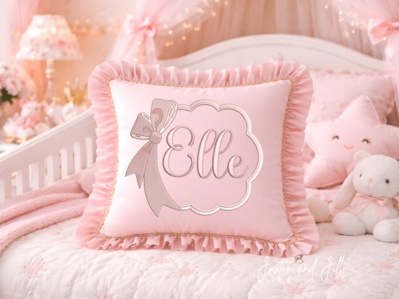 Coquette Side Bow Frame Embroidery