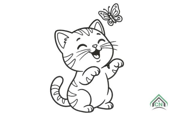 Cute Cat with Butterfly Embroidery: A Designer's Review