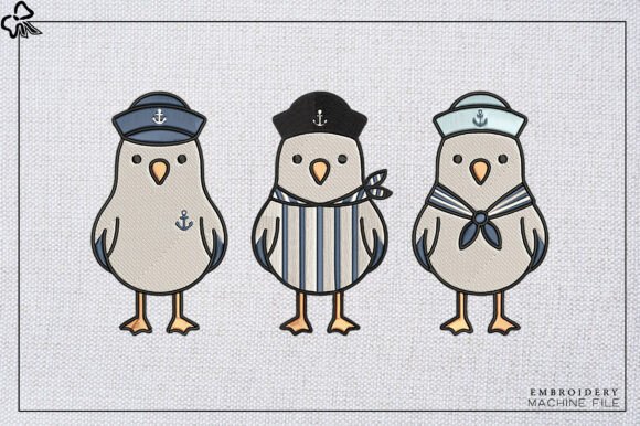 Cute Nautical Seagull Sailor Embroidery Review