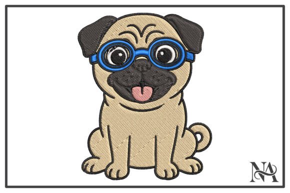 Cute Pug with Glasses Embroidery Design Review