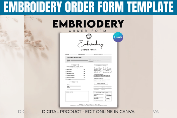 Embroidery Order Form Template Review for Boutique Apparel