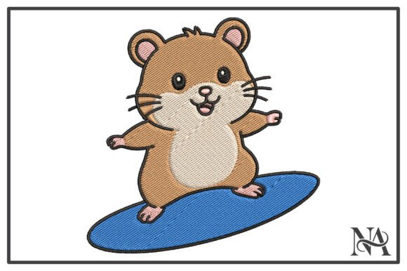Kawaii Hamster Surfboard Embroidery Review