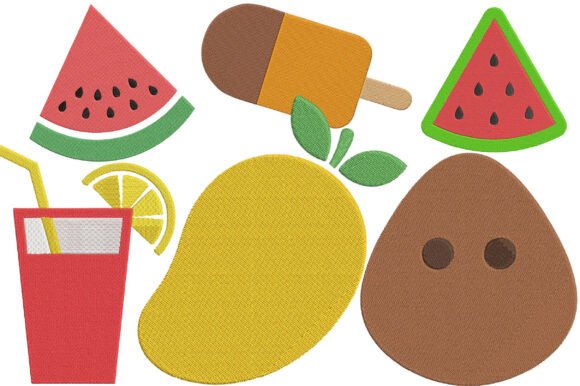 Summer Fruit Embroidery Design Bundle