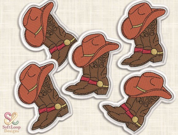 WESTERN BOOT HAT Patch Embroidery File Review